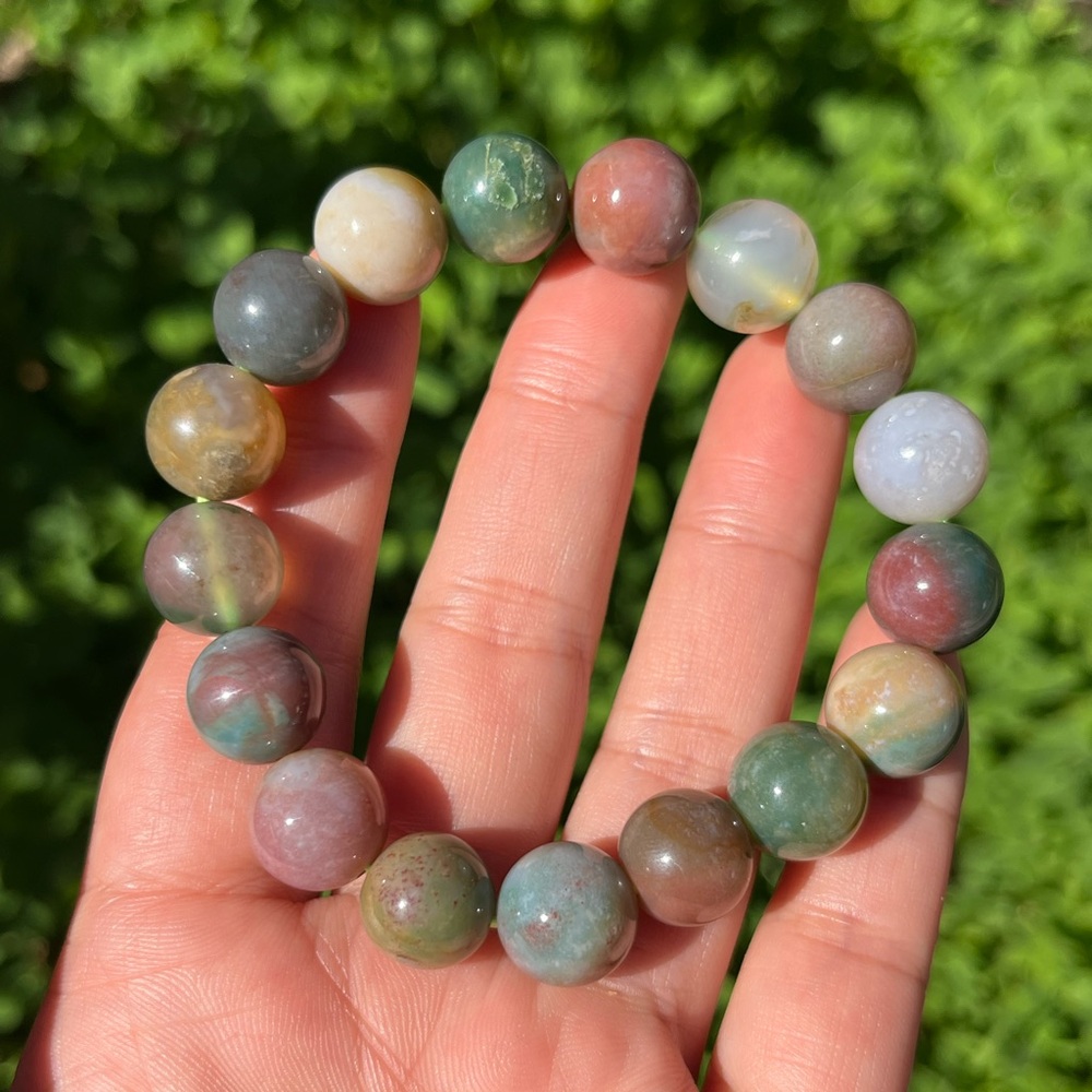 12mm colorful ocean jasper bracelet - Picture 5 of 6